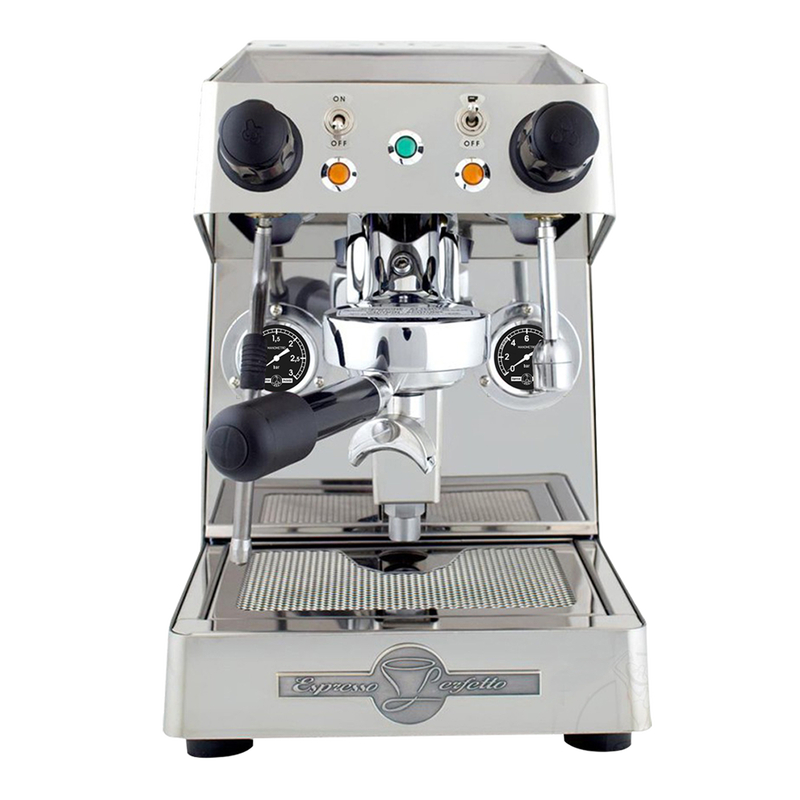 Máquina de café espresso BFC Ela de acero inoxidable pulido de doble circuito
