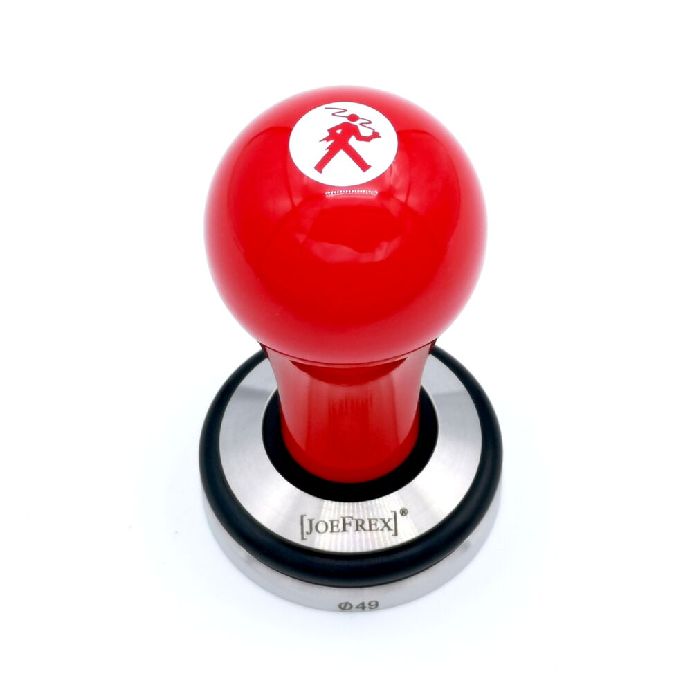 Olympia Express Tamper rojo con logotipo, 49 mm